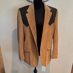 Tan and Black Men's Blazer